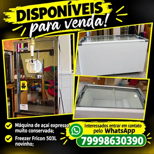 Vendo freezer horizontal 503 litros tampa de vidro