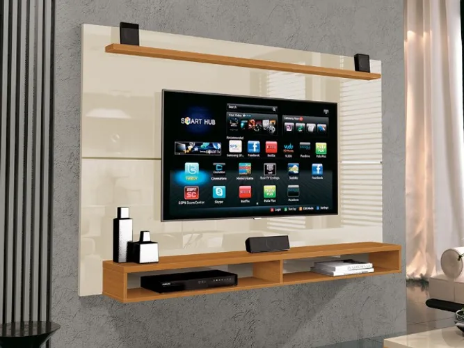 Painel Maxi 60? Off White/Cedro Até 12x - Frete Grátis