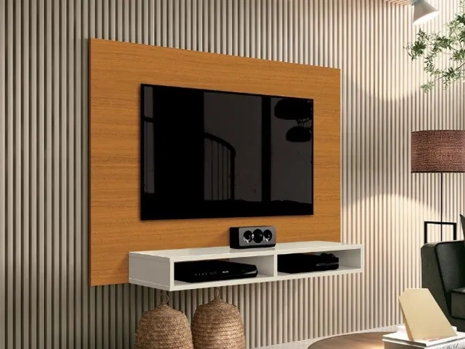 Painel Fox 43" Cedro/Off white Até 12x - Frete Grátis 