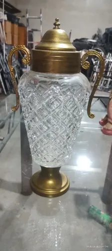 Ânfora Decanter Antiga Em Metal Espessurado À Prata Italiana
