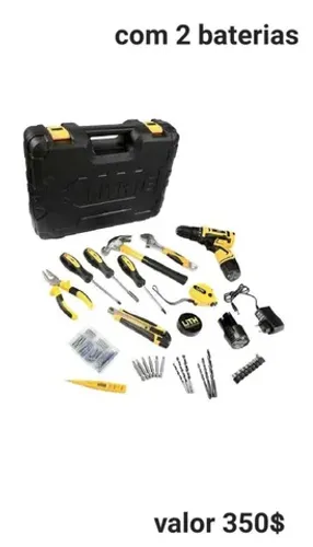 Kit Parafusadeira E Furadeira 12v com 2 baterias biv mais acessórios novo entregamos