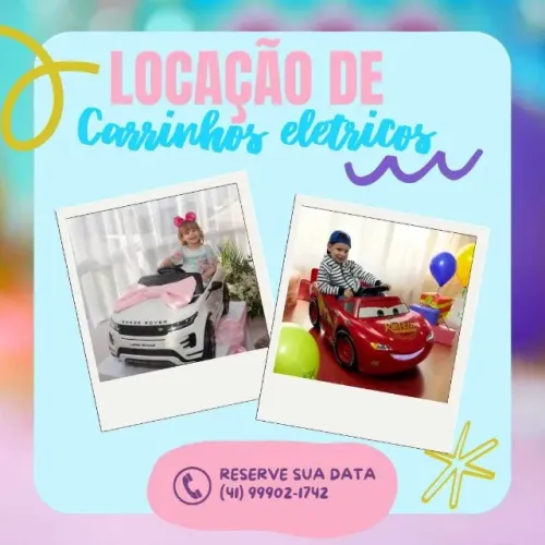 Aluguel Carrinho Elétrico Infantil para aniversários e casamentos