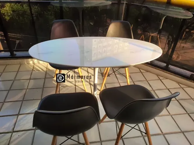 Mesa Saarinen mármore espírito santo 1.20x80 pronta entrega