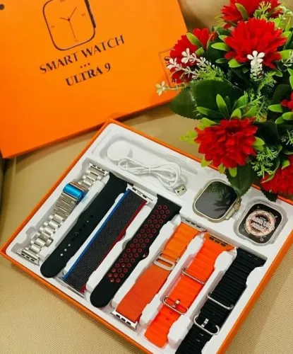 Relógio Inteligente Smartwatch W69 series 9 com 7 Pulseiras