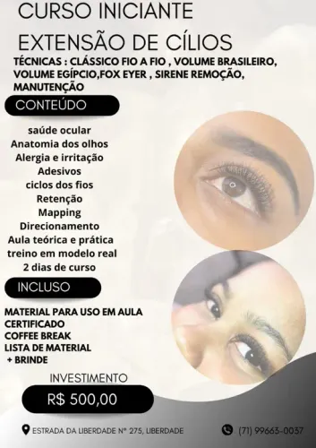 Curso de Extensão de Cílios - Iniciante
