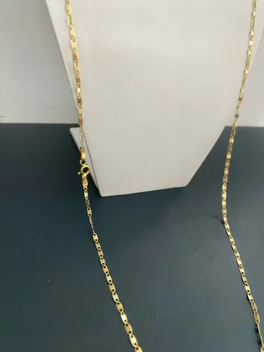 Cordao Piastrine italiano de ouro 18k - 60cm / 3,5g