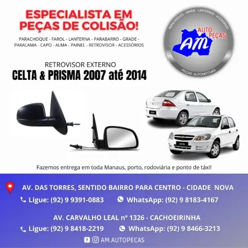 retrovisor celta prisma 2007/15 ORIGINAL 