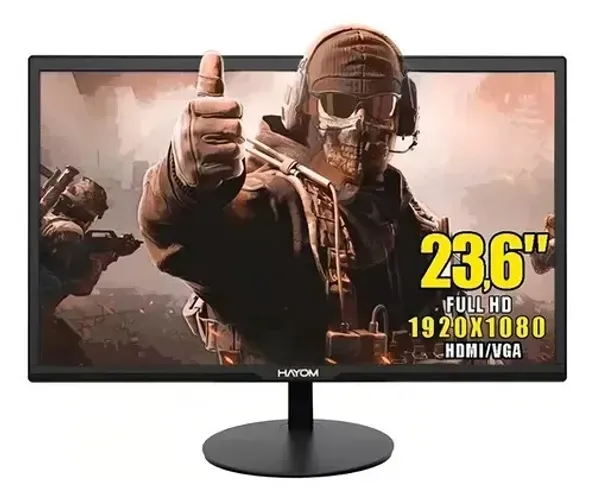 Monitor Gamer 23.6 Polegadas Hayom Mo6005 Ful Hd, Hdmi/vga Cor Preto