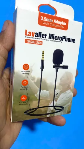 Microfone lapela com fio