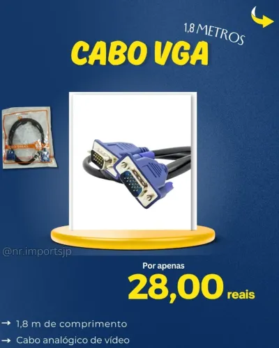 Cabo VGA 1,8 metros