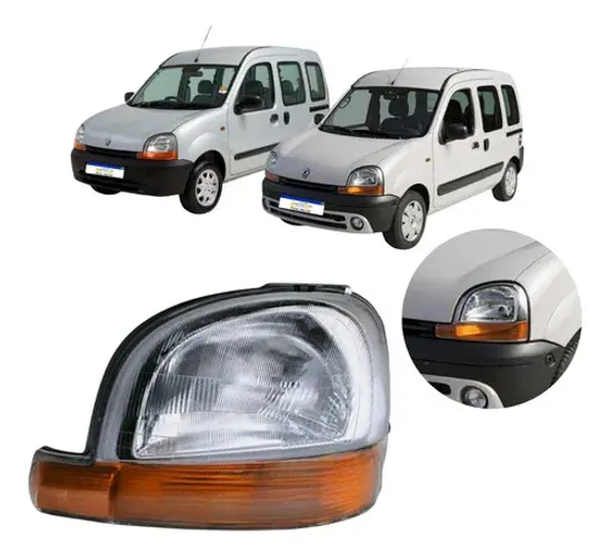 Farol Renault Kangoo 1997 1998 A 2008 Cromado Pisca Ambar