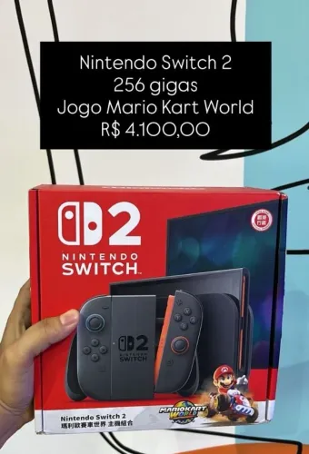 Nintendo Switch 2 / 256GB / Jogo Mario Kart / R$ 4.100,00 | Novo Lacrado | Loja Física