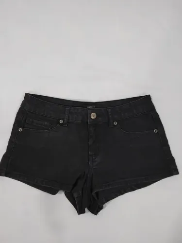 Mini-Shorts Jeans Preto - Tamanho 36