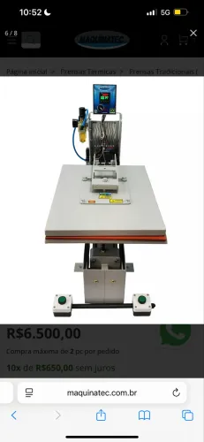 Prensa térmica pneumática DTF ou Sublimação