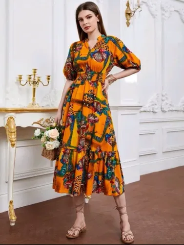 Vestido Floral Amarelo - Tamanho PP