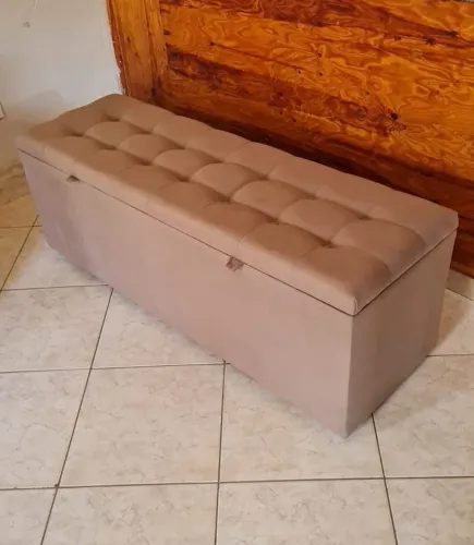 Baú estofado em até 10x sem juros no cartão, espuma d33