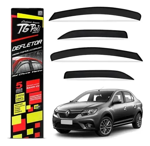Calha de Chuva TG Poli Renault Logan 2014 a 2016 4 Portas