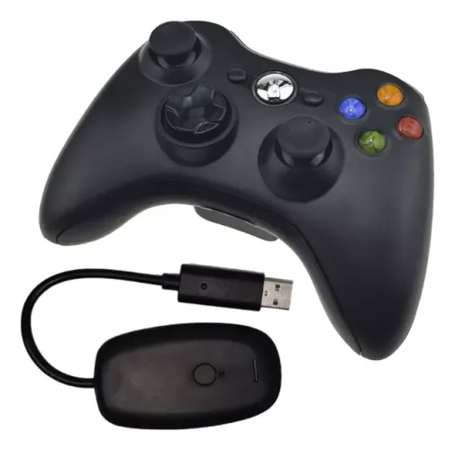 Controle Xbox 360 Sem Fio Preto Compatível Pc Video Game USB