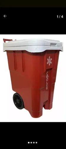 Carrinho de frios de 100 Litros Vermelho com Rodas.
