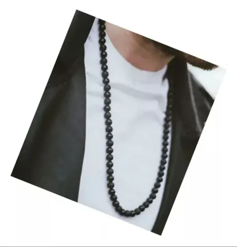 Aproveite! Colar Pedra Onix Natural Esferas de 8mm e Comprimento de 70cm