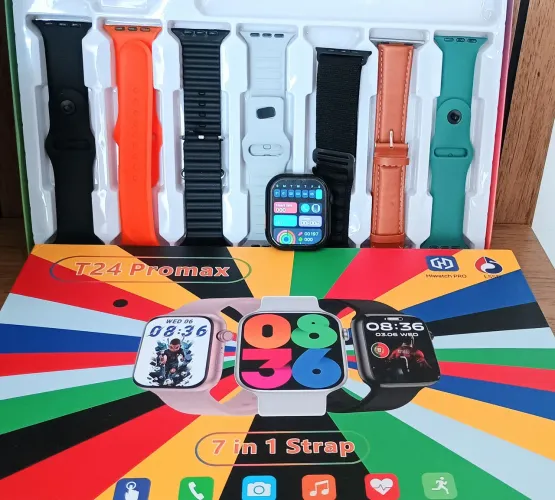 Smartwatch T24 Pro Max com 7 puseiras