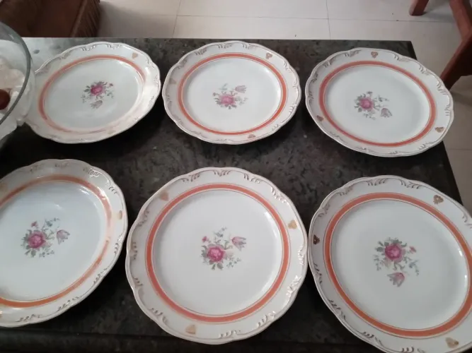 Jogo pratos porcelana schmidt Rio do tesco