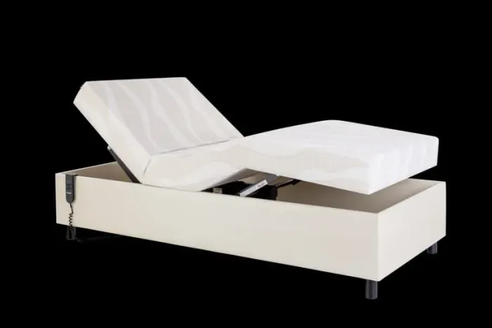 Cama Articulada Motorizada Century bege com grades laterais 