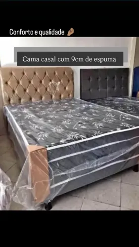 CAMA BOX CASAL 9cm DE ESPUMA 