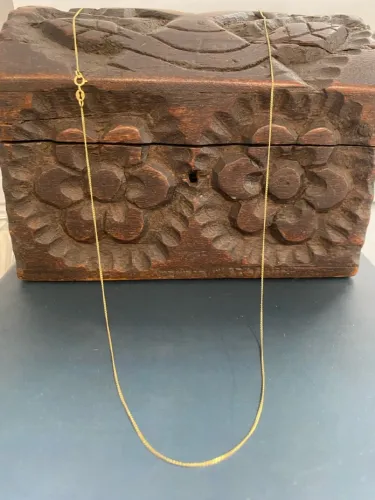 Corrente de ouro 18k fina Veneziana estilosa e resistente