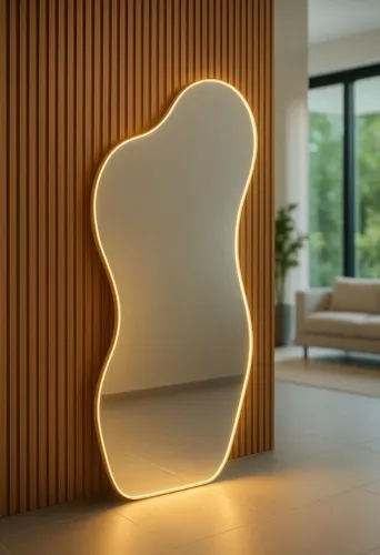 Espelho Decorativo de Led - Design Moderno