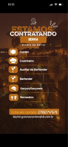 *Vagas de emprego - Mahai serra*