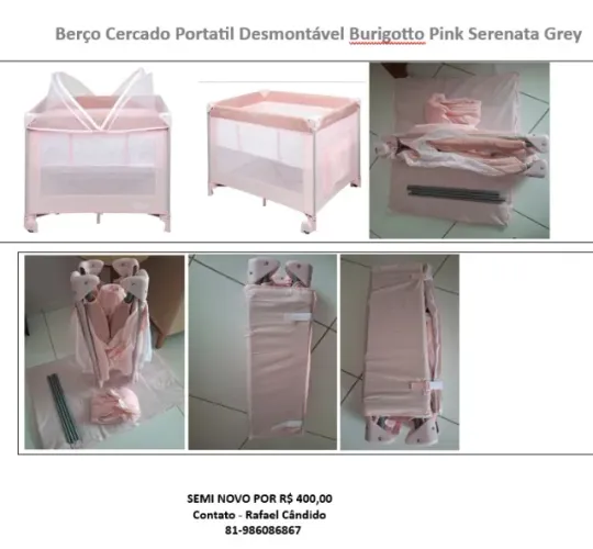 Berço desmontável portátil serenata burigotto