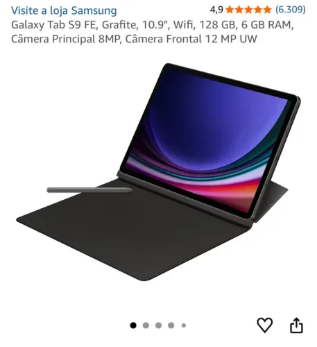 Galaxy Tab S9 FE, Grafite, 10.9"