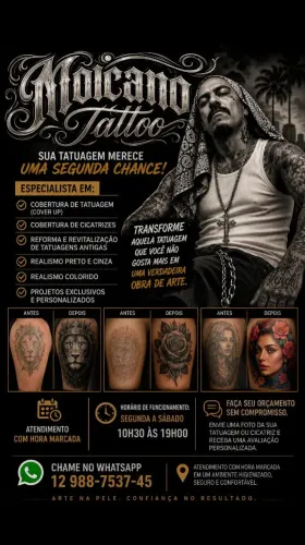 Sessão de uma hora de duração tattoo 250 reais