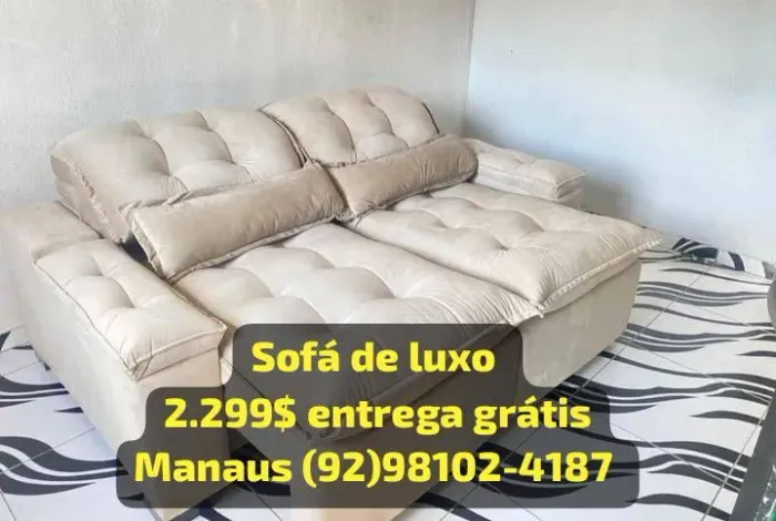 Sofá retrátil luxo bege !!!!