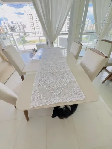 Renda de Filé - Bordado para Mesa de Jantar 1,90x0,5