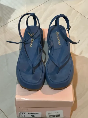 Sandália Flatform Mia Morena Elisa Azul Original Tam. 37