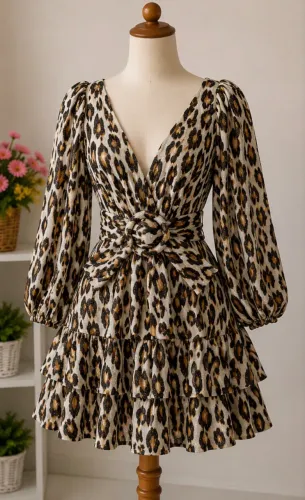 Vestido com estampa animal print lança perfume original!!!