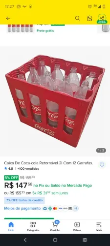 Caixa Coca retornável