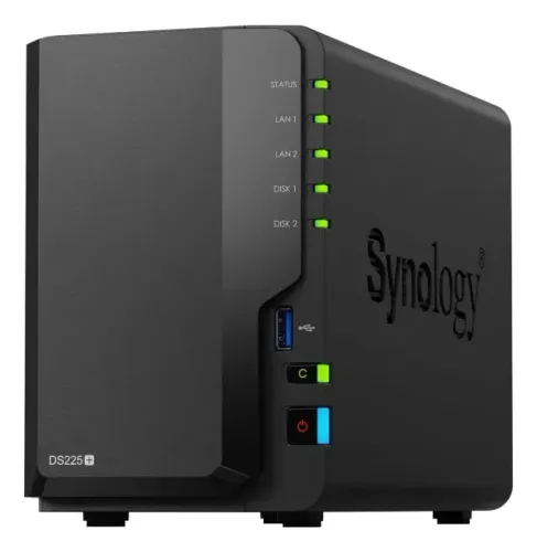 Nas Synology Ds225+ 2 Baias Intel Celeron J4125 2 Gb De Ram Preto