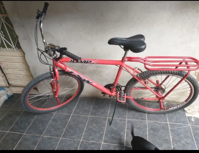 Bicicleta com marcha  aro 20 com jante aero bagageiro, e 4 apoio 