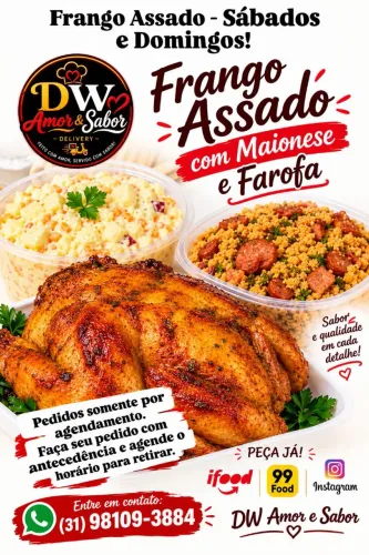 Frango Assado com Maionese e Farofa