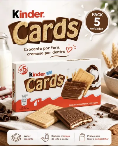 5x Caixas de Chocolate Kinder Cards