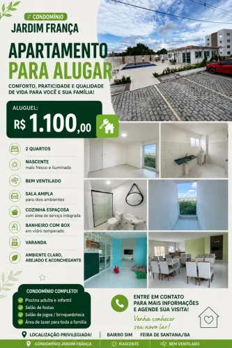 Apartamento para alugar no condomínio Jardim França