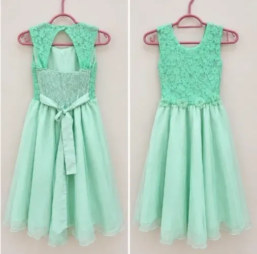 Vestido Infantil Para Festas - Verde
