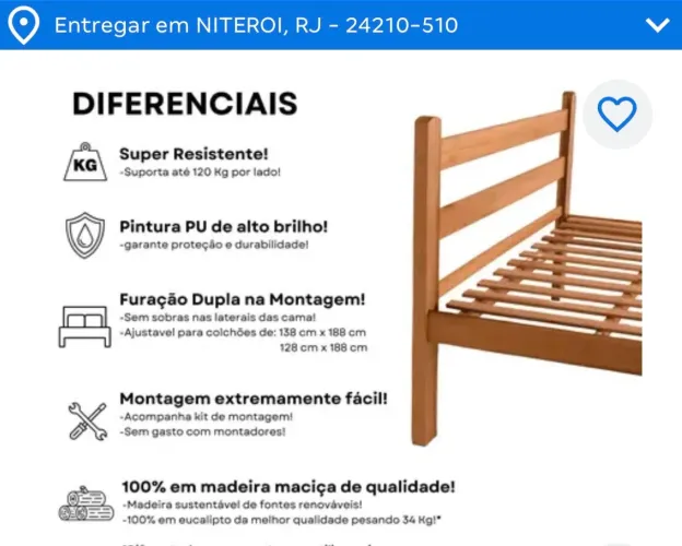 Cama de casal NOVA NA CAIXA