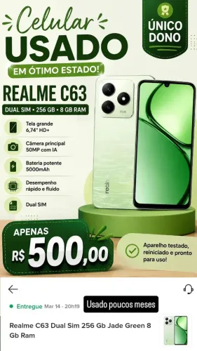 Celular usado poucos meses