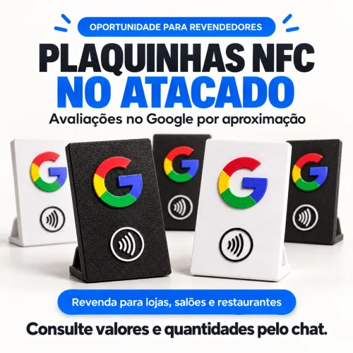 Plaquinha avaliação Google NFC - 3D atacado