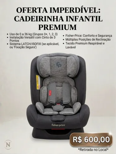 Vende-se: Cadeirinha de bebê para automóvel
