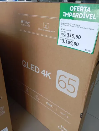 tv Tcl Android,p7k 65",nova com NF